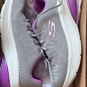 Skechers Women's Gray and Purple Sneakers